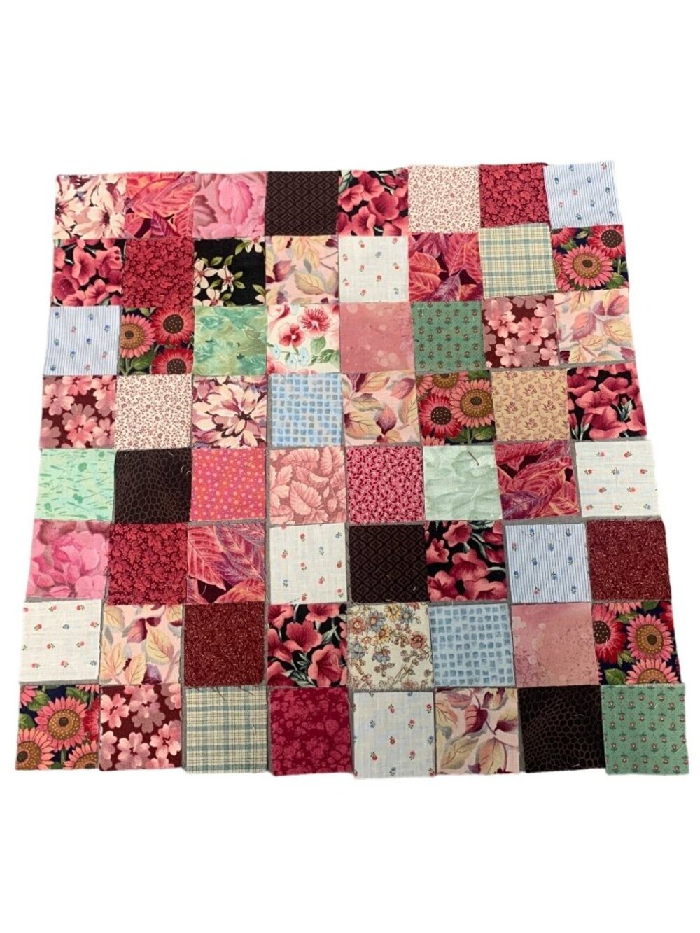 Floral 128 Precut 2” Cotton Squares Multi-Pattern Design Quilting Craft Sewing